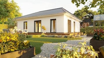 Barrierefreier Bungalow mit Garten und schwellenlosem Zugang zur Terrasse